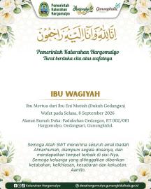 PEMKAL HARGOMULYO TURUT BERDUKA CITA ATAS WAFATNYA IBU WAGIYAH
